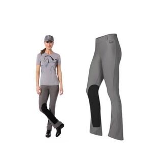 Kerrits MicroCord Extended Knee Women's Gray Riding Breeches Full Seat Size XL